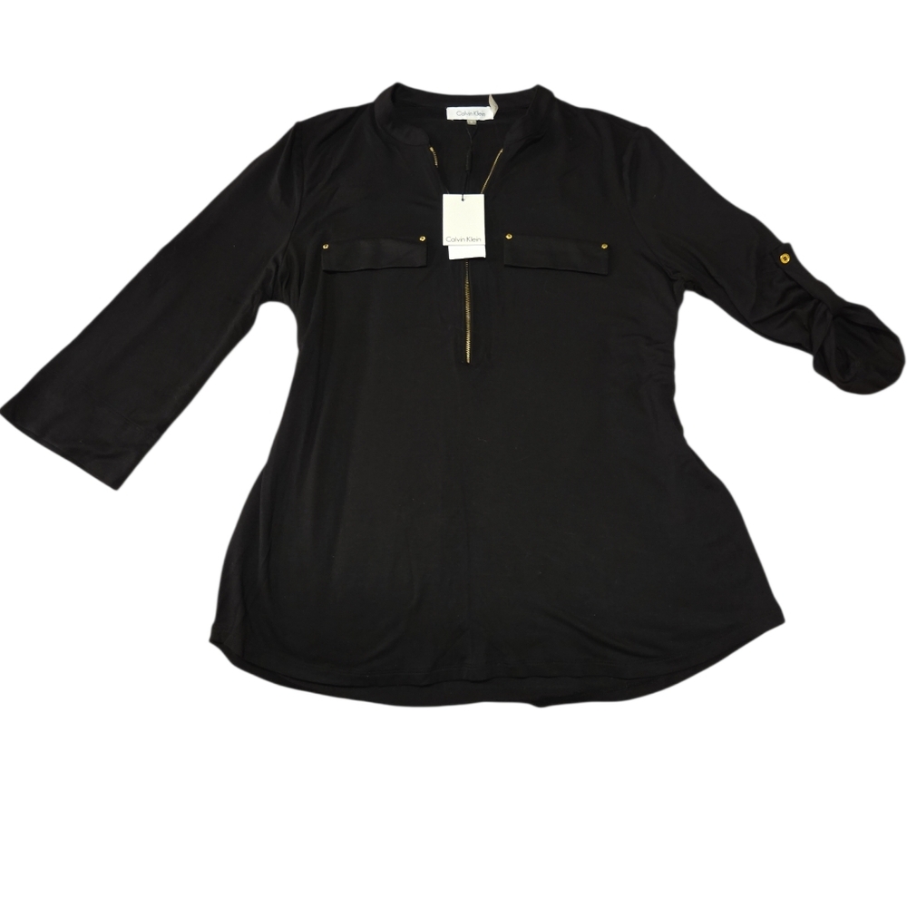 Calvin Klein Black Top with Gold Accents
